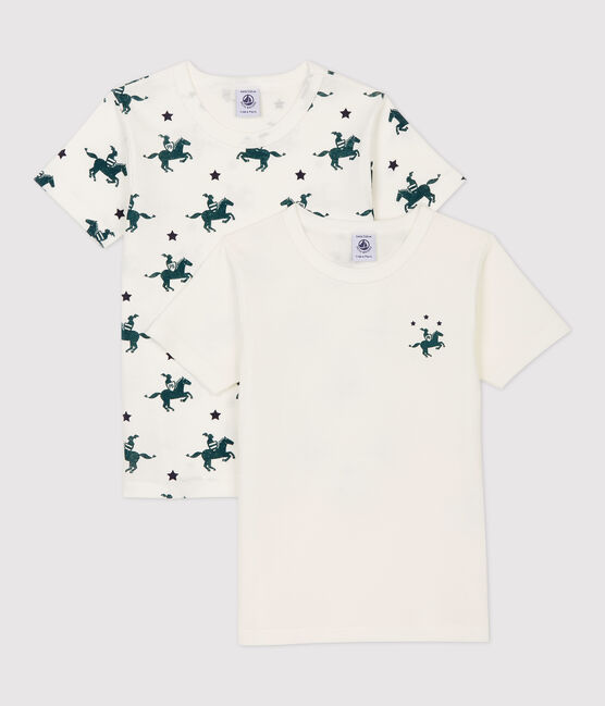Lot de 2 tee shirts manches courtes imprimé chevaliers petit garçon en coton variante 1