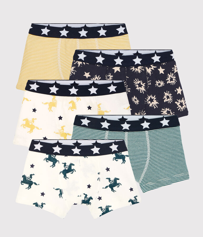Lot de 5 boxers petit gar&ccedil;on en coton multicouleur