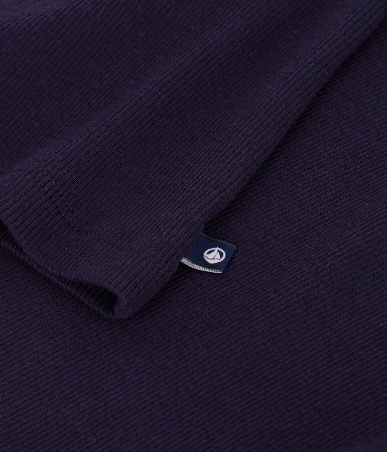 Tee-shirt femme en coton manches courtes uni bleu