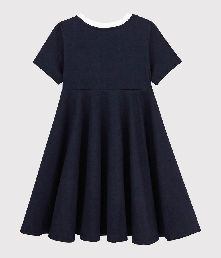 Robe manches courtes en jersey enfant fille bleu SMOKING