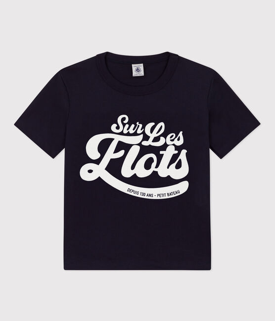 Tee-shirt manches courtes en coton enfant garçon bleu SMOKING