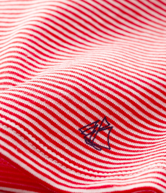 Tee shirt bébé garçon milleraie rouge PEPS/blanc MARSHMALLOW