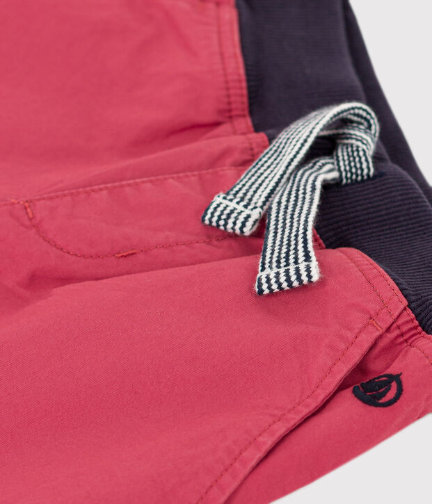 Bermuda en serge de coton enfant gar&ccedil;on rose