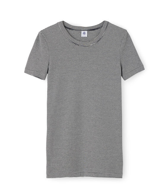 Tee shirt iconique femme bleu SMOKING/blanc MARSHMALLOW