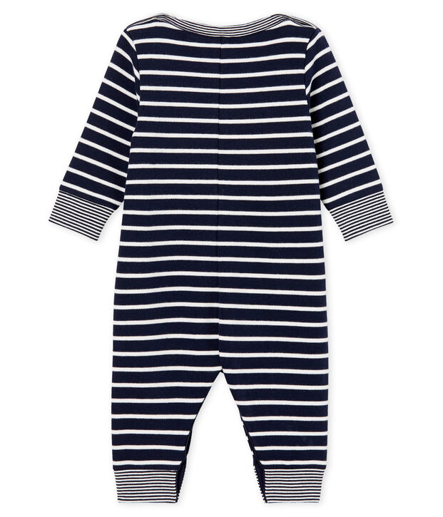 Combinaison longue b&eacute;b&eacute; gar&ccedil;on rayure marini&egrave;re bleu/blanc