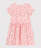 Robe enfant en coton manches courtes imprimé rose FLEUR/ SPI