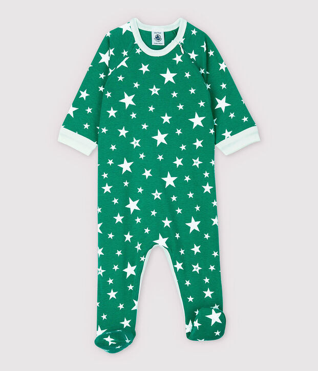 Dors-bien zipp&eacute; &eacute;toil&eacute; b&eacute;b&eacute; en coton vert/blanc