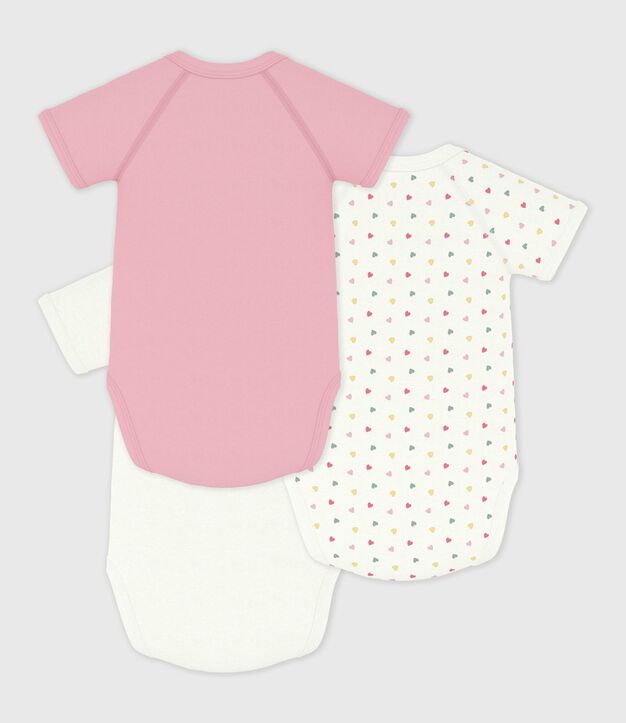 Lot de bodies crois&eacute;s manches courtes en coton imprim&eacute; b&eacute;b&eacute; multicouleur