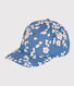Casquette en popeline fleurs enfant fille