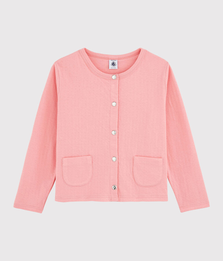 Cardigan en tubique enfant fille rose