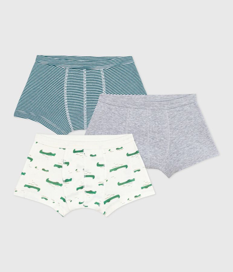 Lot de boxers enfant en coton &agrave; ceinture collet&eacute;e imprim&eacute; variante 1