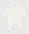 Pyjama bébé en coton à col fleuri blanc MARSHMALLOW/blanc MULTICO