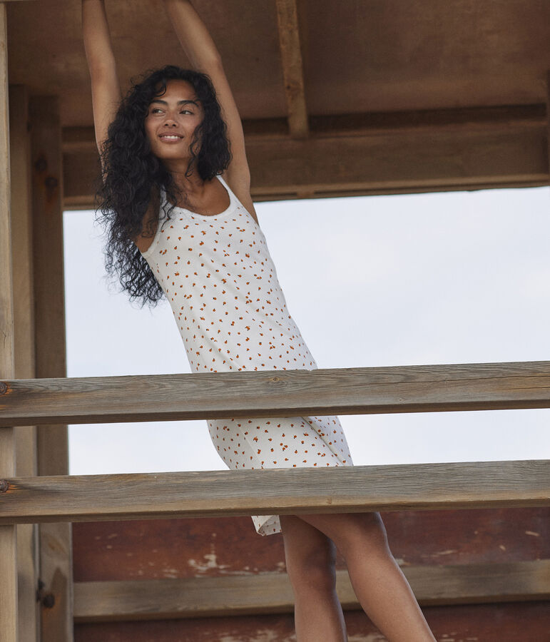 Nuisette orangettes en coton femme blanc MARSHMALLOW/blanc MULTICO