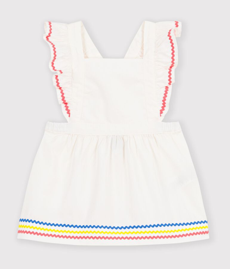 Robe salopette b&eacute;b&eacute; en coton, unie blanc