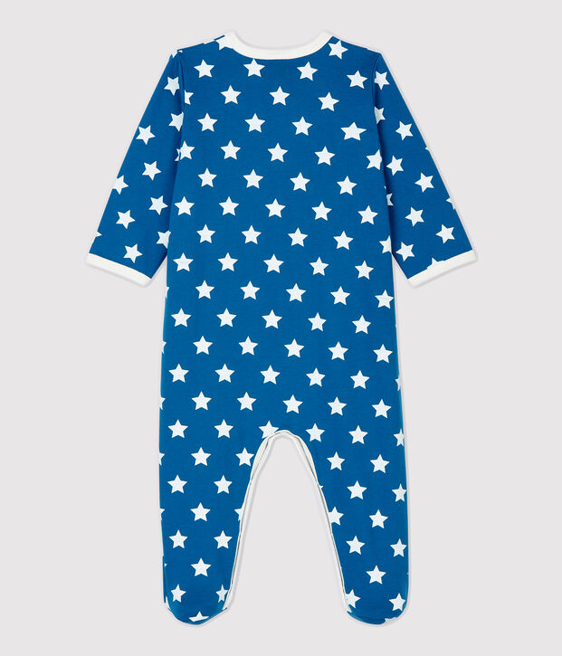 Dors-bien b&eacute;b&eacute; imprim&eacute; &eacute;toil&eacute; molleton en coton biologique bleu/blanc