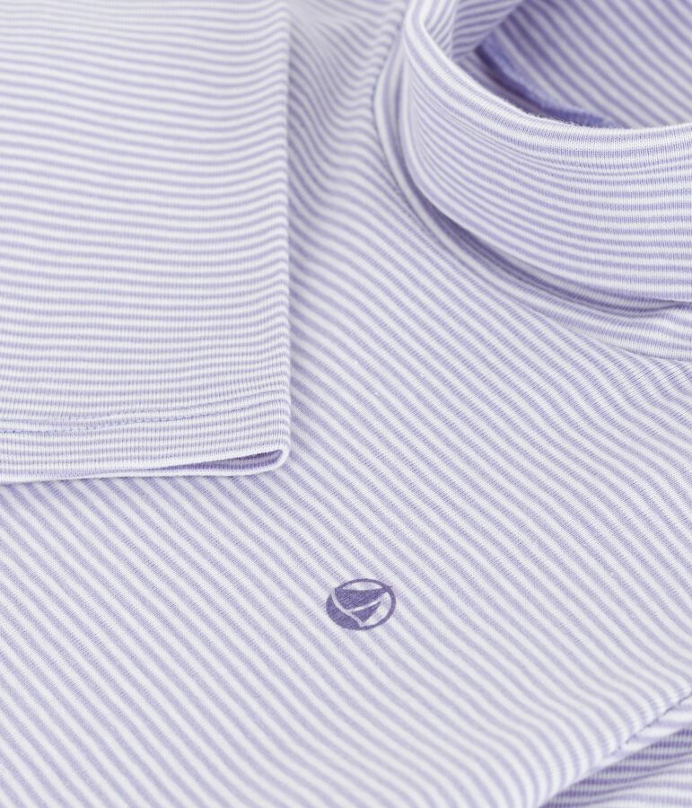 Sous-pull enfant en coton &agrave; rayures blanc SQUAW/ MARSHMALLOW