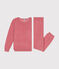 Pyjama en bouclette éponge grattée unie femme rose ROSEWOOD