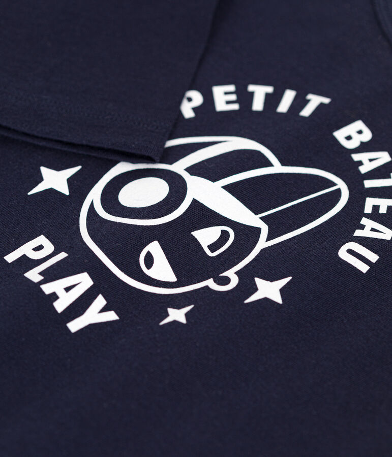 Tee-shirt manches longues en jersey fin enfant gar&ccedil;on bleu