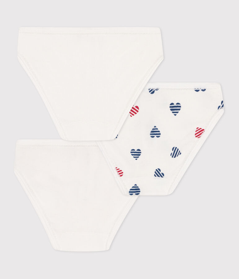 Lot de 3 culottes enfant en coton imprim&eacute; c&oelig;urs variante 1