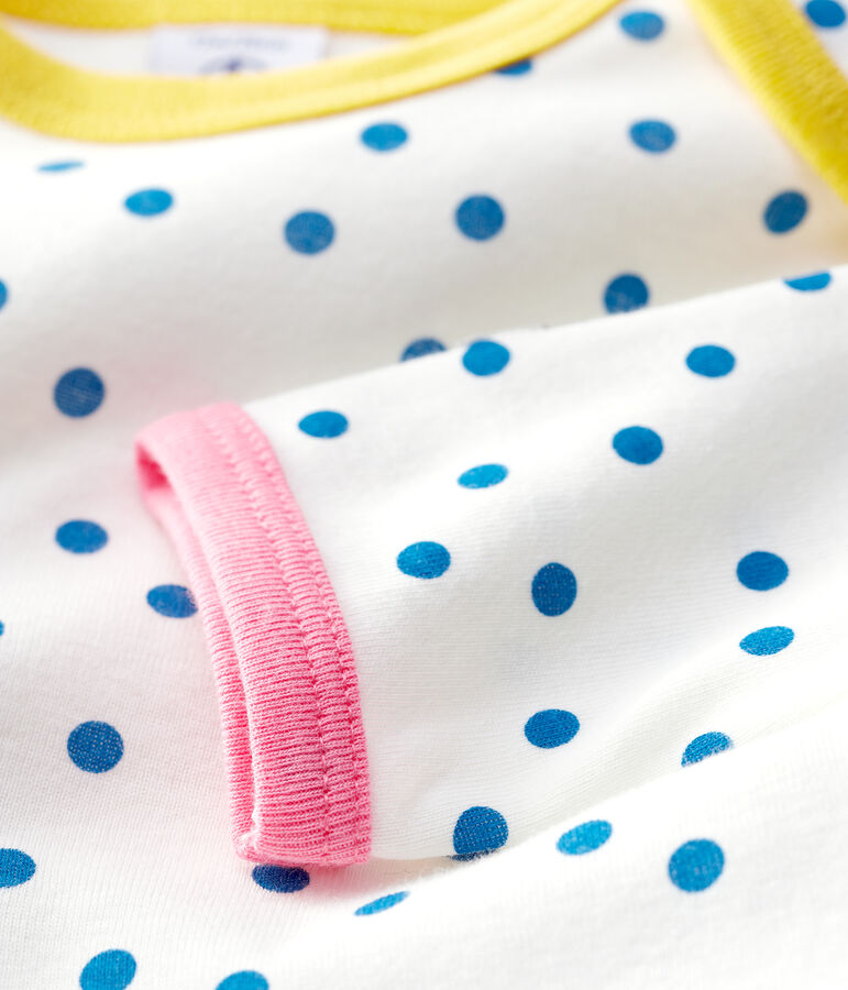 Dors-bien sans pression b&eacute;b&eacute; &agrave; pois en coton blanc MARSHMALLOW/ MALLARD