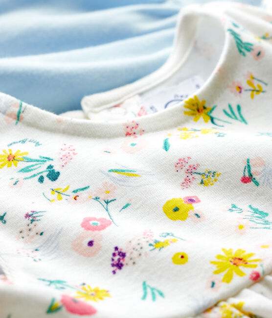 Lot de 2 blouses, unie et imprimée, bébé fille variante 1