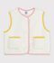 Gilet enfant en sherpa sans manches uni blanc cass&eacute;