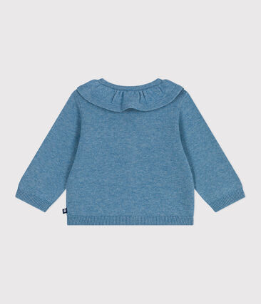 Cardigan Fille En Coton Bleu, Col V, Manches Longues, Boutons, Taille 5 Ans