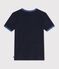 Tee-shirt femme en coton manches courtes uni bleu marine