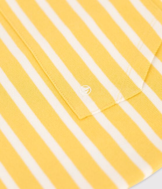 Combinaison courte en jersey épais bébé jaune ORGE/blanc MARSHMALLOW