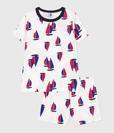 Pyjama short enfant en coton imprimé bateaux