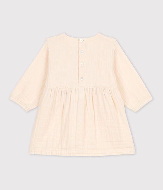 Robe manches longues bébé en gaze de coton écru AVALANCHE