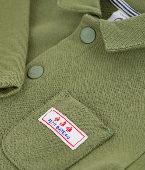 Combinaison longue b&eacute;b&eacute; en coton uni kaki