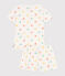 Pyjama short enfant en coton imprimé cœurs blanc MARSHMALLOW/blanc MULTICO
