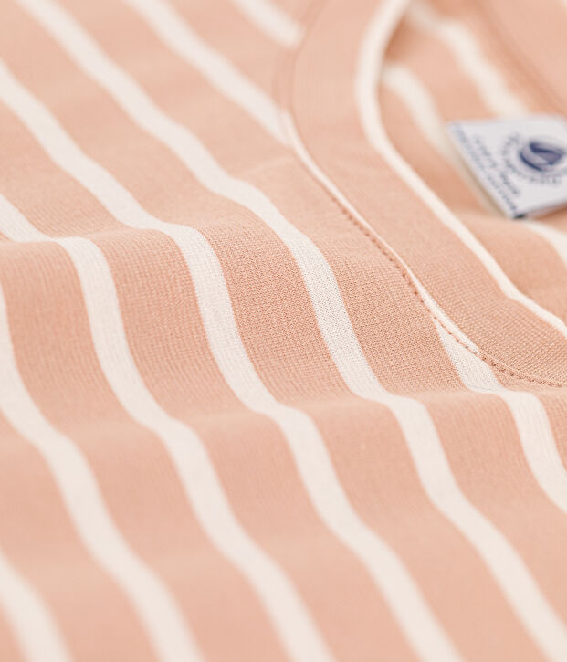 Tee-shirt LE DROIT col rond en coton Femme beige/&eacute;cru
