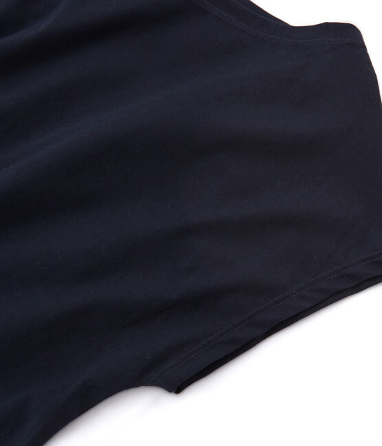 Tee shirt manches courtes coton Sea island femme bleu MARINE