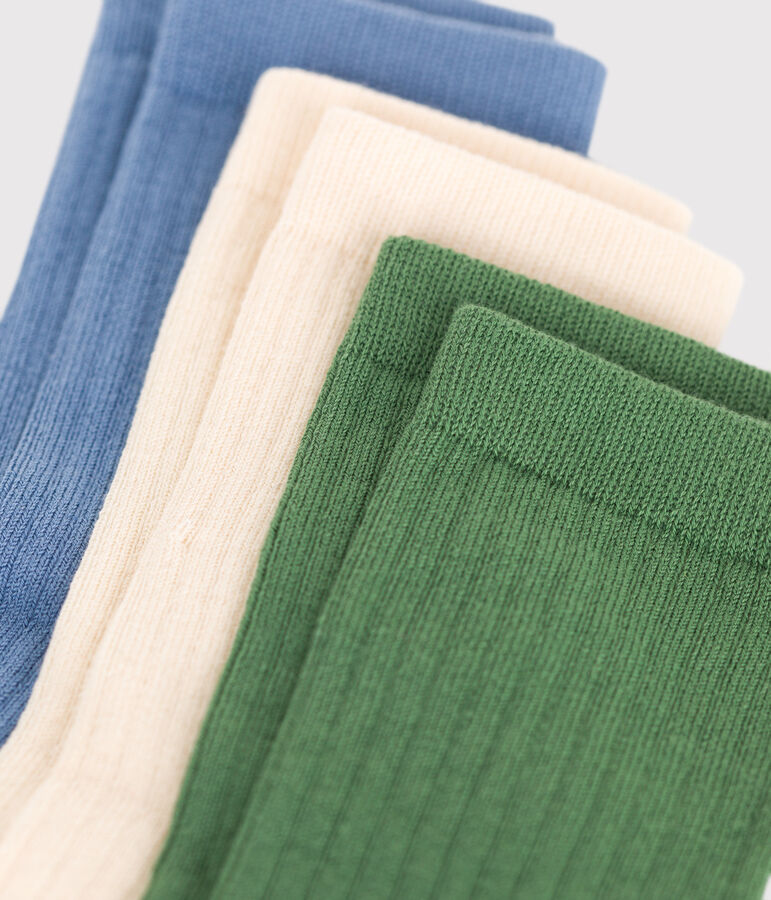 3 paires de chaussettes enfant en coton unies variante 1