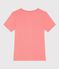 Tee-shirt femme en coton manches courtes uni rose FLAMAND