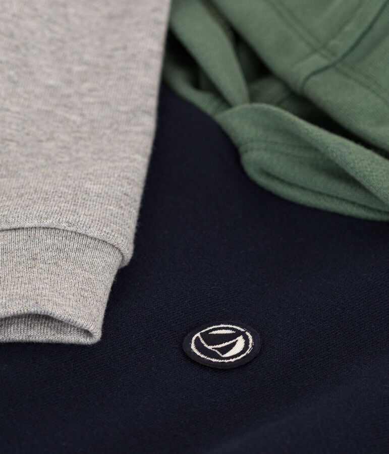 Sweatshirt &agrave; capuche en molleton enfant gar&ccedil;on bleu SMOKING/blanc MULTICO