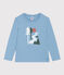 Tee-shirt manches longues en coton enfant fille / garçon bleu AZUL