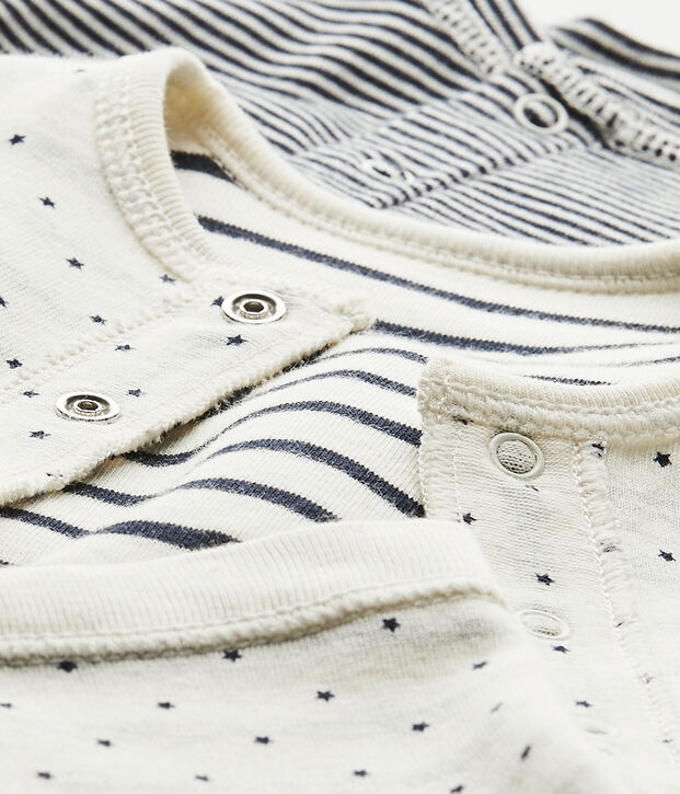 Ensemble b&eacute;b&eacute; 3 pi&egrave;ces r&eacute;versible blanc/bleu