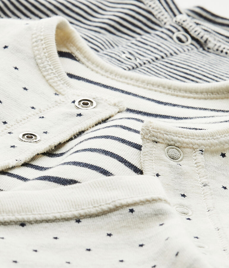 Ensemble b&eacute;b&eacute; 3 pi&egrave;ces r&eacute;versible beige COQUILLE/bleu SMOKING