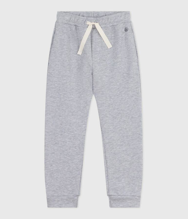 Pantalon de jogging enfant en coton uni gris FUMEE CHINE