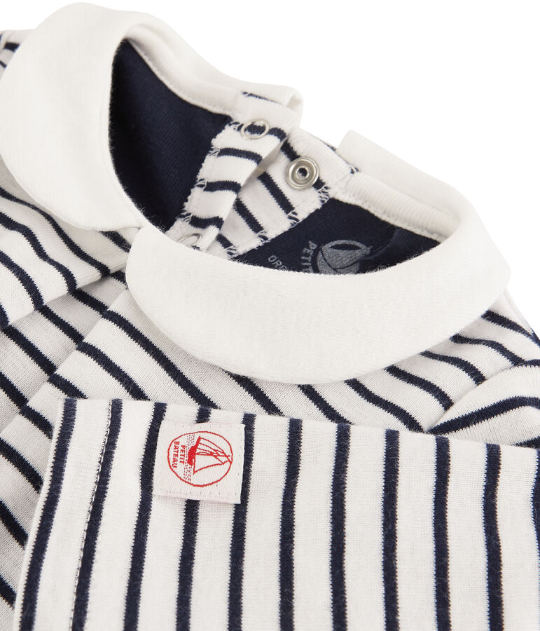 Robe legging b&eacute;b&eacute; fille blanc MARSHMALLOW/bleu SMOKING