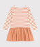 Robe en coton épais et gaze de coton enfant fille rose AVALANCHE/blanc SIENNA