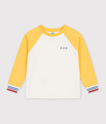 Tee-shirt enfant manches longues en coton colorblock