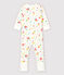 Dors-bien à pieds amovibles bébé fille en coton blanc MARSHMALLOW/blanc MULTICO