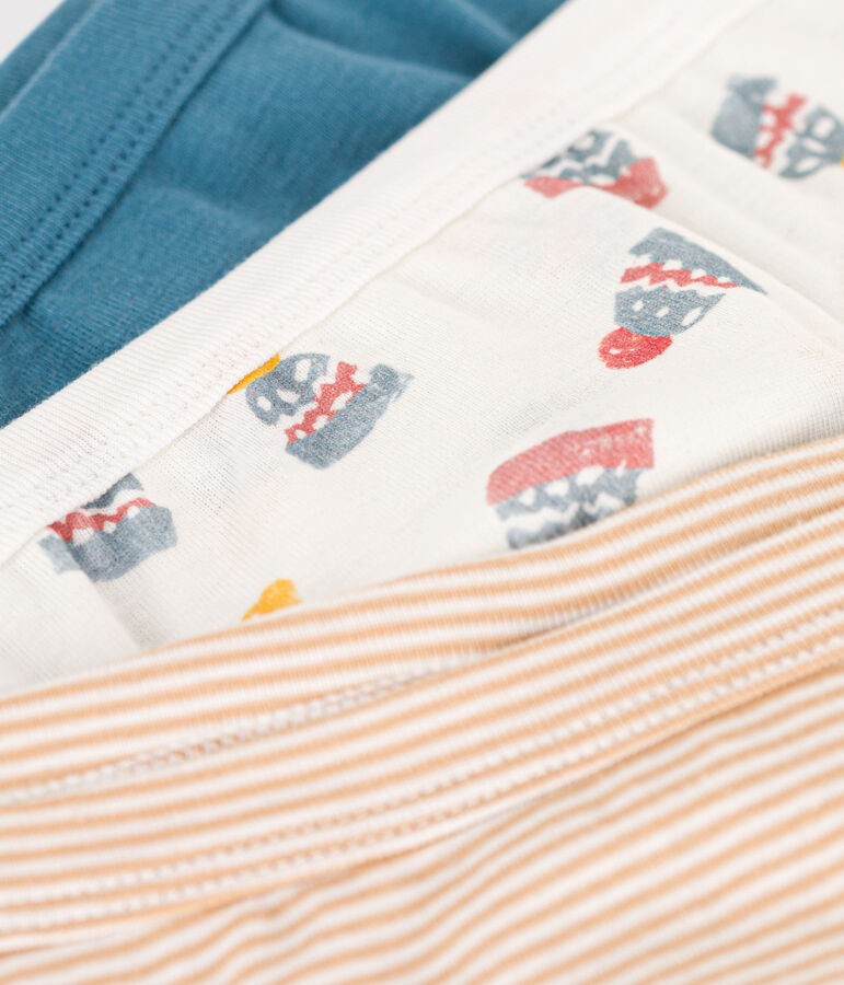 Lot de 3 slips bonnet en coton petit gar&ccedil;on multicouleur