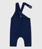 Salopette bébé en coton jambes longues, unie bleu MEDIEVAL