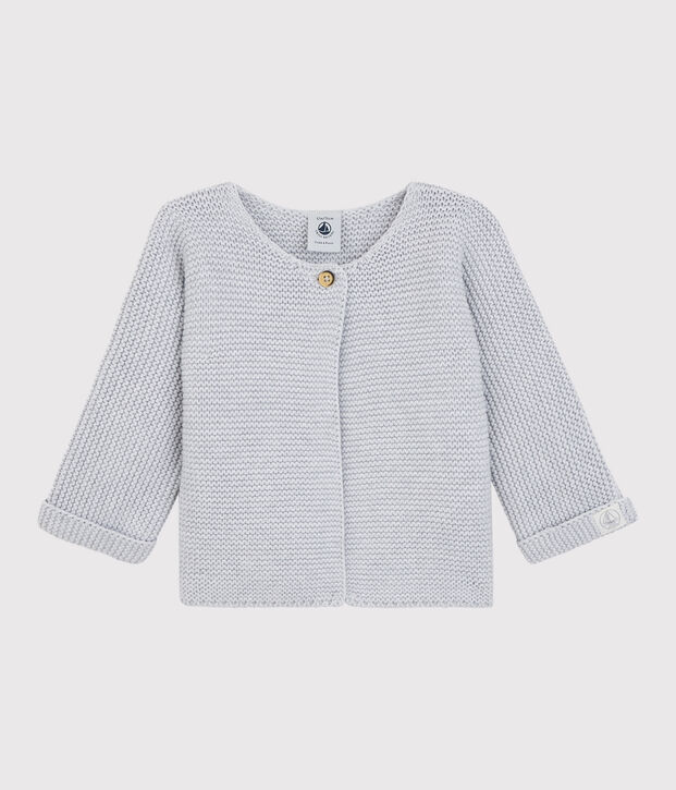 Cardigan en tricot de coton biologique b&eacute;b&eacute; gris