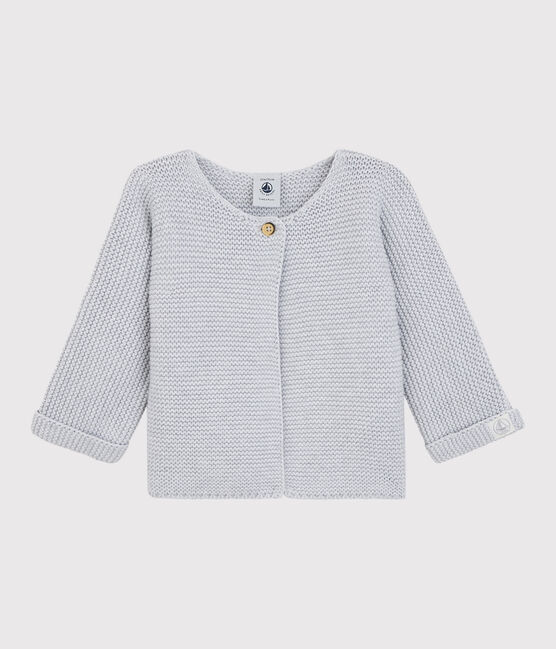 Cardigan en tricot de coton biologique bébé gris POUSSIERE CHINE